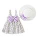 Princess Dresses for Girls Sleeveless A Line Short Dress Floral Print Purple 12