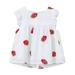 ZHAGHMIN Girls Size 14 Dress Baby Girls Floral Strawberry Embroidery Sleeveless Lace Dresses Fashion Fly Sleeve Swing Tops Dress Girls Short Sleeve Dresses Girls Two Piece Dress Size 24 Months Dress