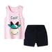 ZHAGHMIN Toddler Summer Short Outfits Kids Girls Boys 2 Piece Sleepwear Sleeveless T Shirt Shorts Pajama Loungewear Set Pj Toddler Boys Fashion Outfits Boy Clothes Summer Outfit for Boys Suspender P