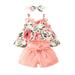 Baby Skirt Shorts Cover Turn Girl s Sleeveless Off The Shoulder Floral Bow Top Dress Lace Up Shorts Lavender Dress Baby Dot Dress for Girls