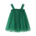 gvdentmGirls Easter Dress Girls and Toddlers Knit Sleeveless Tiered Dresses Green 4-5 Years