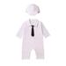 Toddler Outfit Sets For Teens Boys Long Sleeve Jumpsuit With Hat Child Gentleman Birthday Kids Clothes Suit