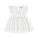 ELF Baby Girl Summer Dress Fashion Sleeveless crew neck Lace lace stitching bow A-line dress for party