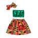 Style Set Headband Toddler Kids Clothes Vest Summer Girls Dashiki Skirts Tops Baby Outfits Ankara Girls Outfits&Set 3 Piece Little Character Set Blanket Set Baby