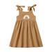 Toddler Baby Girl Dress Sleeveless A Line Short Dress Casual Print Brown 80