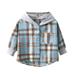 ZHAGHMIN Toddler Tshirts Boys 3T Toddler Boys Long Sleeve Winter Hooded Shirt Tops Coat Outwear for Babys Clothes Plaid Warm Active Shirt Cool Boy Polyester Shirt Boys Place Us 6 Basketball Youth T