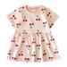 Dresses for Girls Short Sleeve Mini Dress Casual Print Pink 4Y