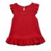 Baby Girl Boy Solid Color Tops Cotton Sleeveless Blouse Ruffle Tops Size 100 Red