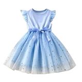 Party Dresses Kids Toddler Children Baby Girls Bowknot Ruffle Short Sleeve Tulle Birthday Dresses Patchwork Party Dress Princess Dress Outfits Clothes
