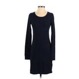 H&M Casual Dress Scoop Neck Long sleeves: Blue Print Dresses - Women's Size Small