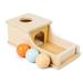 MORITECK Montessori Object Permanence Box with Tray 3 Balls for 6 -12 Months up Baby Wooden Toddlers Toy for Boy Girls Birthday Gift