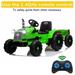Romote Control Ride-On Tractor Toy with Detachable Wagon for Kids Gift Green