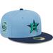 Men's New Era Light Blue/Navy Houston Astros Green Undervisor 59FIFTY Fitted Hat