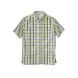 Men's Big & Tall Short-Sleeve Plaid Sport Shirt by KingSize in Neon Green Plaid (Size 4XL)