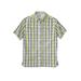 Men's Big & Tall Short-Sleeve Plaid Sport Shirt by KingSize in Neon Green Plaid (Size 4XL)