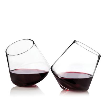 Rolling Crystal Wine Glasses by Viski in Clear
