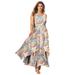 Plus Size Women's Georgette Flyaway Maxi Dress by Jessica London in Multi Painterly Paisley (Size 34 W)