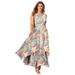 Plus Size Women's Georgette Flyaway Maxi Dress by Jessica London in Multi Painterly Paisley (Size 24 W)