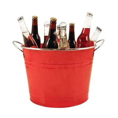 Big Red Galvanized Metal Tub by Twine in Red