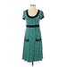 Apt. 9 Casual Dress - A-Line Scoop Neck Short sleeves: Teal Color Block Dresses - Women's Size Small