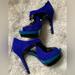 Jessica Simpson Shoes | Jessica Simpson Multiblue/Black Suede Platform Peep Toe | Color: Black/Blue | Size: 8.5