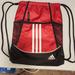 Adidas Bags | Adidas Red Black And White Striped Bag With Black Strings | Color: Black/Red | Size: Os
