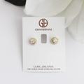 Giani Bernini Jewelry | Nwt Giani Bernini 18k Gold Studs | Color: Gold/White | Size: Os