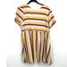 Madewell Dresses | Madewell Round Neck Cap Sleeve Colorful Open Back Dress Short Striped 14 Women's | Color: Purple/Yellow | Size: 14