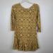 Free People Dresses | Free People Gold Walking To The Sun Lace Dress | Color: Gold | Size: See Measurements