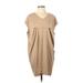 NU New York Casual Dress - Shift: Tan Solid Dresses - Women's Size Small
