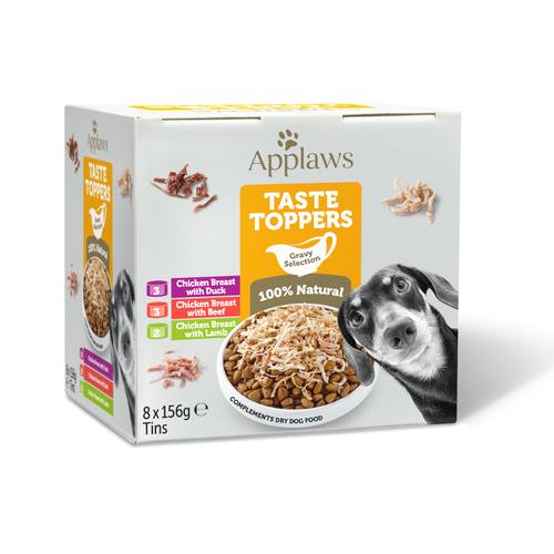 Sparpaket: 16x156g Applaws Taste Toppers Probiermix in Soße Hundefutter nass