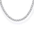 PAVOI 14K Gold Plated 3mm Simulated Diamond Tennis Necklace for Women | Tennis Chain | Chunky Long Gold Necklace for Women| Sizes 15'' and 18'', 18 inches, White Gold, Cubic Zirconia (2302-N01-18-W)