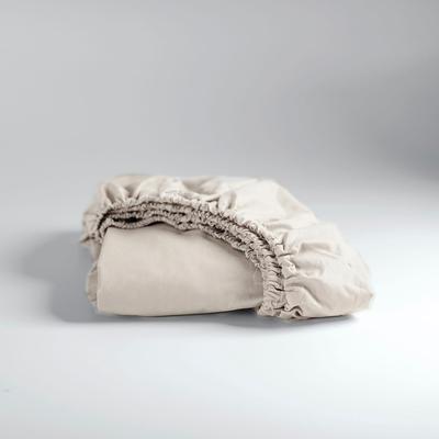 Spannbettlaken CINDERELLA "Weekend", braun (hellbraun), B:120cm L:200cm, Renforcu00e9, Obermaterial: 100% Baumwolle, Laken, OEKO-TEX-zertifiziert Image