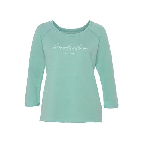 „Sweatshirt HERRLICHER „“Angelika““ Gr. S (36), blau (türkis) Damen Sweatshirts“