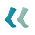 Ribbed Women's Bed Socks Bundle - Aqua & Blue