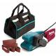 9911 240v 3 Belt Sander and Dust Bag with 40g Sanding Belts + Tool Bag - Makita