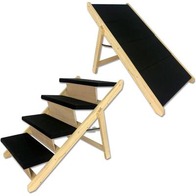 Froadp - 100x46x63cm Klappbare Treppen für Hunde aus Kiefernholz Umkehrbar zum Rampen Hundeleiter