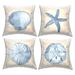 Stupell Neutral Tones Varied Sea Life Printed Throw Pillow Design by Lucille Price (Set of 4)