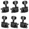 Vistreck 6 Pieces Guitar String Tuning Pegs Semi-closed Tuning Machine Machine Heads Tuners for Electric Guitar Acoustic Guitar(3 Left + 3 Right Black)
