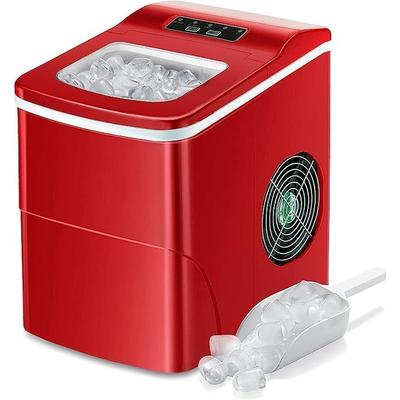 Countertop Ice Maker Machine, Ice Cube Ready in 6-8 Mins with Ice Scoop and Basket