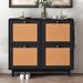 Rattan 2 Tier Shoe Cabinet With 4 Flip