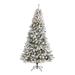 8’ Pre-Lit Flocked Fir Artificial Christmas Tree, Clear LED Lights - 8 Foot