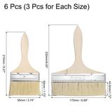 8" 4" Paint Brush Synthetic Bristle with 13mm Thick Wood Handle 6pcs - 8Inch, 4Inch
