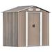 23.4sqft Metal Bike Garden Shed, Tool Storage Cabinet with Adjustable Shelf, Lockable Door, Vents and Foundation