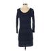 360 Sweater Casual Dress - Sweater Dress: Blue Dresses - Women's Size Small