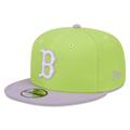 Men's New Era Neon Green/Purple Boston Red Sox Spring Basic Two-Tone 9FIFTY Snapback Hat