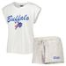 Women's Concepts Sport White/Cream Buffalo Bills Montana Knit T-Shirt & Shorts Sleep Set