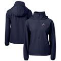 Women's Cutter & Buck Navy Atlanta Braves Charter Eco Recycled Anorak Jacket