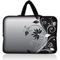 LSS 10.2 inch Laptop Sleeve Bag Carrying Case with Handle for 8 8.9 9 10 10.2 Apple MacBook Acer Asus Dell Hp Sony Gray Black Swirl Floral
