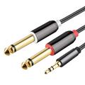 Audio Cable 3.5mm to Double 6.35mm Aux Cable 2X6.5 Jack to 3.5 Male for Mixer Amplifier Speaker Splitter Cable 1M/3.28Ft
